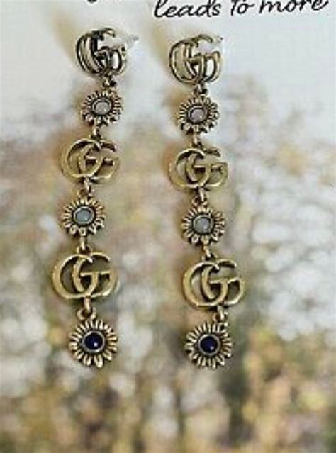 gucci earrings flower|small Gucci earrings.